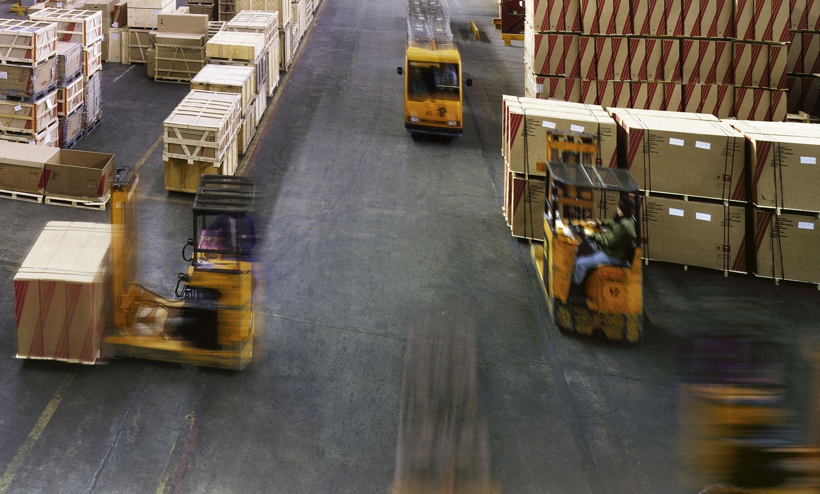 Warehouse logistics forklift